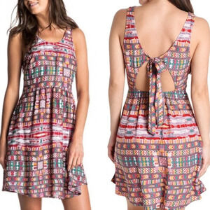 ✨NWT Roxy Mixed Media Back Cut Out Fit and Flare Mini Dress Size XL
